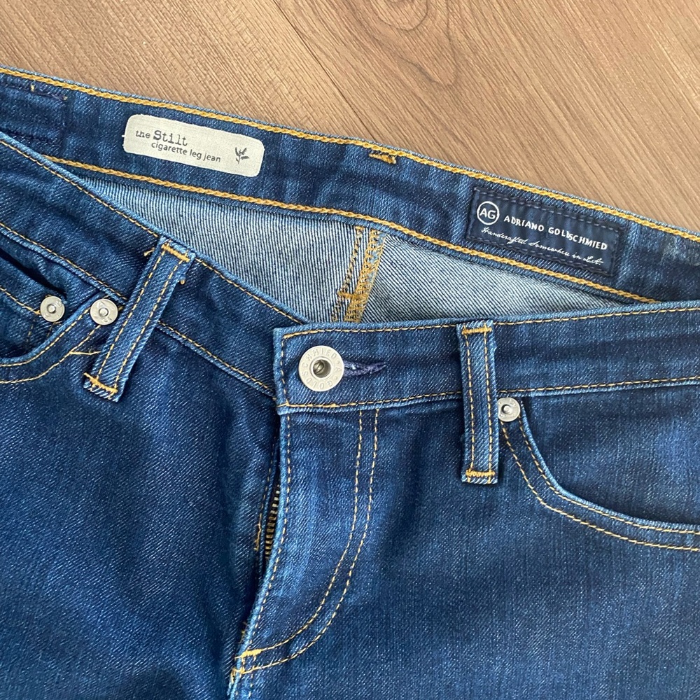 AG The Stilt Cigarette Skinny Jeans, 11-Year Journey, Sz. 28, Dark Wash - Picture 6 of 7